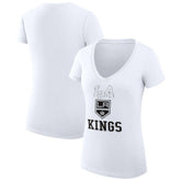 Los Angeles Kings - G-III 4Her by Carl Banks Women's Super-Slim Fit Lightweight Team Logo Graphic V-Neck T-Shirt White