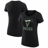 NBA - Milwaukee Bucks G-III 4Her by Carl Banks Women's Super-Slim Fit Lightweight Team Logo T-Shirt - Black