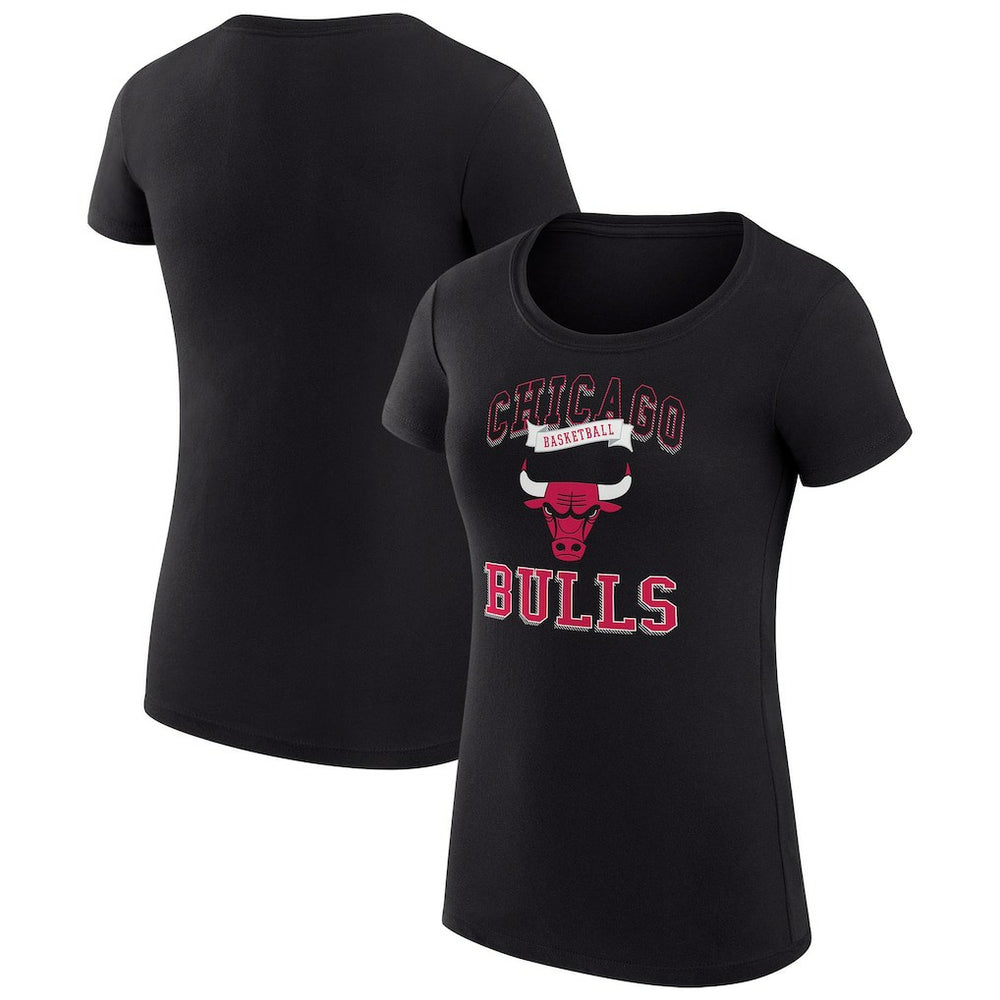 NBA - Chicago Bulls G-III 4Her by Carl Banks Women's Super-Slim Fit Lightweight Team Logo T-Shirt - Black