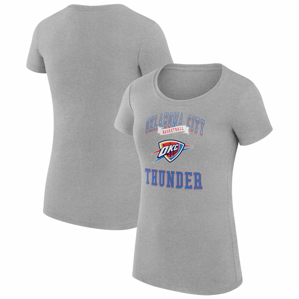 NBA - Oklahoma City Thunder G-III 4Her by Carl Banks Women's Super-Slim Fit Lightweight Team Logo T-Shirt - Heather Gray