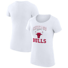 NBA - Chicago Bulls G-III 4Her by Carl Banks Women's Super-Slim Fit Lightweight Team Logo T-Shirt - White