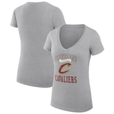 NBA - Cleveland Cavaliers G-III 4Her by Carl Banks Women's Super-Slim Fit Lightweight Team Logo V-Neck T-Shirt - Heather Gray