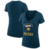 NBA - Indiana Pacers G-III 4Her by Carl Banks Women's Super-Slim Fit Lightweight Team Logo V-Neck T-Shirt - Navy