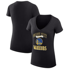 NBA - Golden State Warriors G-III 4Her by Carl Banks Women's Super-Slim Fit Lightweight Team Logo V-Neck T-Shirt - Black