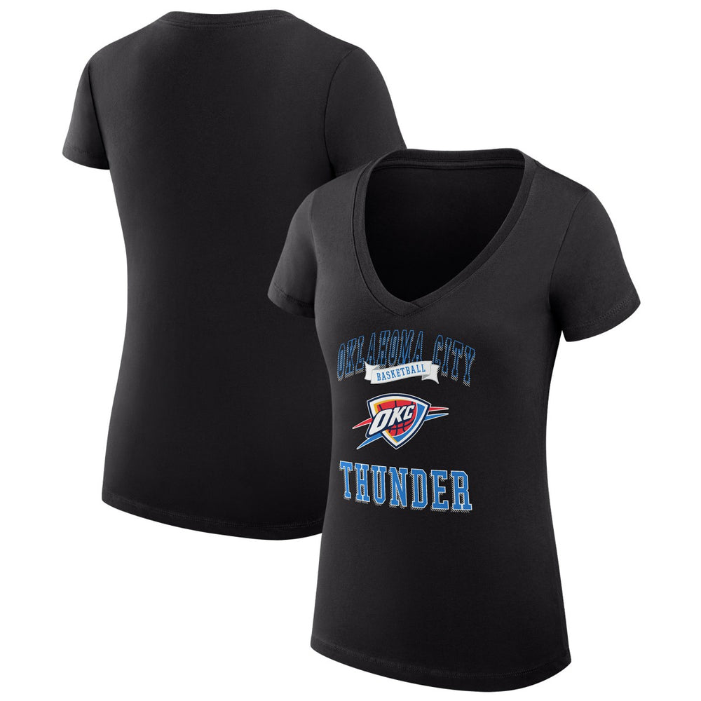 NBA - Oklahoma City Thunder G-III 4Her by Carl Banks Women's Super-Slim Fit Lightweight Team Logo V-Neck T-Shirt - Black