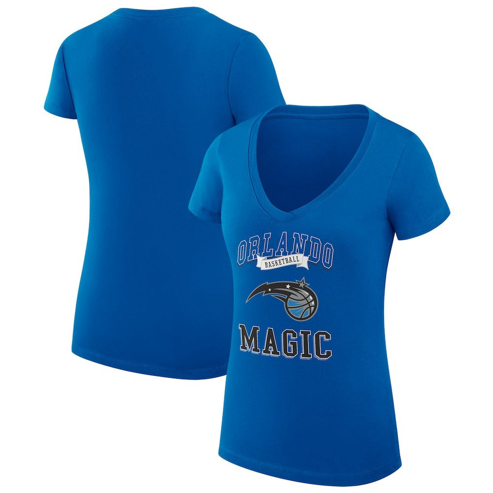 NBA - Orlando Magic G-III 4Her by Carl Banks Women's Super-Slim Fit Lightweight Team Logo V-Neck T-Shirt - Blue