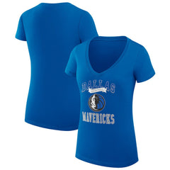 NBA - Dallas Mavericks G-III 4Her by Carl Banks Women's Super-Slim Fit Lightweight Team Logo V-Neck T-Shirt - Blue