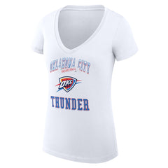 NBA - Oklahoma City Thunder G-III 4Her by Carl Banks Women's Super-Slim Fit Lightweight Team Logo V-Neck T-Shirt - White