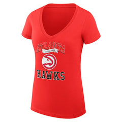 NBA - Atlanta Hawks G-III 4Her by Carl Banks Women's Super-Slim Fit Lightweight Team Logo V-Neck T-Shirt - Red