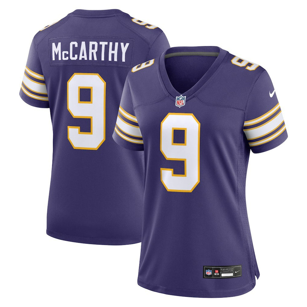 J.J. McCarthy Minnesota Vikings Women's 2nd Alternate Player Game Jersey Purple - Nike