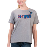 Houston Texans G-III 4Her by Carl Banks Women's Super-Slim Fit Lightweight H-Town T-Shirt Heather Gray - NFL