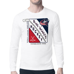 Columbus Blue Jackets - Starter Shield Long Sleeve Graphic T-Shirt White