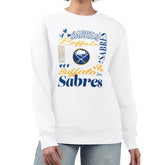 Buffalo Sabres - G-III 4Her by Carl Banks Women's Collage Graphic Fleece Long Sleeve Pullover Sweatshirt White