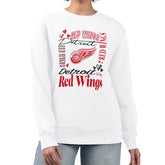 Detroit Red Wings - G-III 4Her by Carl Banks Women's Collage Graphic Fleece Long Sleeve Pullover Sweatshirt White