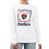 Florida Panthers - G-III 4Her by Carl Banks Women's Collage Graphic Fleece Long Sleeve Pullover Sweatshirt White