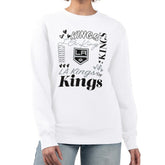 Los Angeles Kings - G-III 4Her by Carl Banks Women's Collage Graphic Fleece Long Sleeve Pullover Sweatshirt White