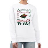 Minnesota Wild - G-III 4Her by Carl Banks Women's Collage Graphic Fleece Long Sleeve Pullover Sweatshirt White