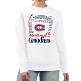 Montreal Canadiens - G-III 4Her by Carl Banks Women's Collage Graphic Fleece Long Sleeve Pullover Sweatshirt White