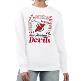 New Jersey Devils - G-III 4Her by Carl Banks Women's Collage Graphic Fleece Long Sleeve Pullover Sweatshirt White