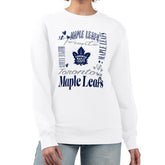 Toronto Maple Leafs - G-III 4Her by Carl Banks Women's Collage Graphic Fleece Long Sleeve Pullover Sweatshirt White