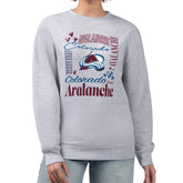 Colorado Avalanche - G-III 4Her by Carl Banks Women's Collage Graphic Fleece Long Sleeve Pullover Sweatshirt Heather Gray