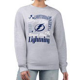 Tampa Bay Lightning - G-III 4Her by Carl Banks Women's Collage Graphic Fleece Long Sleeve Pullover Sweatshirt Heather Gray