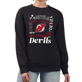 New Jersey Devils - G-III 4Her by Carl Banks Women's Collage Graphic Fleece Long Sleeve Pullover Sweatshirt Black