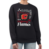Calgary Flames - G-III 4Her by Carl Banks Women's Collage Graphic Fleece Long Sleeve Pullover Sweatshirt Black