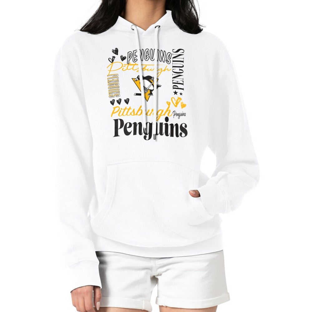 Pittsburgh Penguins G-III 4Her by Carl Banks Women's Collage Team Graphic Tri-Blend Fleece Pullover Hoodie White
