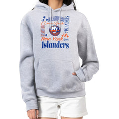 New York Islanders - G-III 4Her by Carl Banks Women's Collage Team Graphic Fleece Pullover Hoodie Heather Gray