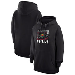 Minnesota Wild - G-III 4Her by Carl Banks Women's Collage Team Graphic Tri-Blend Fleece Pullover Hoodie Black