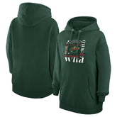 Minnesota Wild - G-III 4Her by Carl Banks Women's Collage Team Graphic Tri-Blend Fleece Pullover Hoodie Olive