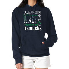 Vancouver Canucks - G-III 4Her by Carl Banks Women's Collage Team Graphic Tri-Blend Fleece Pullover Hoodie Navy
