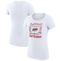 Carolina Hurricanes - G-III 4Her by Carl Banks Women's Super-Slim Fit Lightweight Collage Team Graphic T-Shirt White