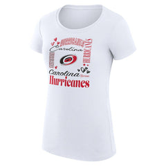 Carolina Hurricanes - G-III 4Her by Carl Banks Women's Super-Slim Fit Lightweight Collage Team Graphic T-Shirt White
