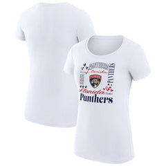 Florida Panthers - G-III 4Her by Carl Banks Women's Super-Slim Fit Lightweight Collage Team Graphic T-Shirt White