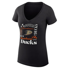 Anaheim Ducks - G-III 4Her by Carl Banks Women's Super-Slim Fit Lightweight Collage Team Graphic T-Shirt Black