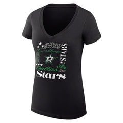 Dallas Stars - G-III 4Her by Carl Banks Women's Super-Slim Fit Lightweight Collage Team Graphic T-Shirt Black