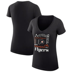 Philadelphia Flyers - G-III 4Her by Carl Banks Women's Super-Slim Fit Lightweight Collage Team Graphic T-Shirt Black