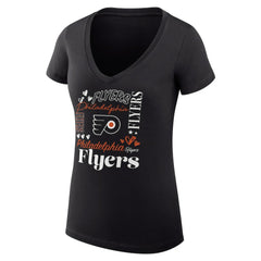 Philadelphia Flyers - G-III 4Her by Carl Banks Women's Super-Slim Fit Lightweight Collage Team Graphic T-Shirt Black