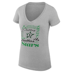 Dallas Stars - G-III 4Her by Carl Banks Women's Super-Slim Fit Lightweight Collage Team Graphic T-Shirt Heather Gray