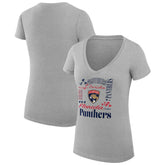 Florida Panthers - G-III 4Her by Carl Banks Women's Super-Slim Fit Lightweight Collage Team Graphic T-Shirt Heather Gray