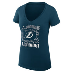 Tampa Bay Lightning - G-III 4Her by Carl Banks Women's Super-Slim Fit Lightweight Collage Team Graphic T-Shirt Blue