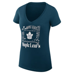 Toronto Maple Leafs - G-III 4Her by Carl Banks Women's Super-Slim Fit Lightweight Collage Team Graphic T-Shirt Blue