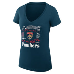 Florida Panthers - G-III 4Her by Carl Banks Women's Super-Slim Fit Lightweight Collage Team Graphic T-Shirt Navy