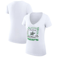 Dallas Stars - G-III 4Her by Carl Banks Women's Super-Slim Fit Lightweight Collage Team Graphic T-Shirt White