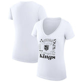 Los Angeles Kings - G-III 4Her by Carl Banks Women's Super-Slim Fit Lightweight Collage Team Graphic T-Shirt White