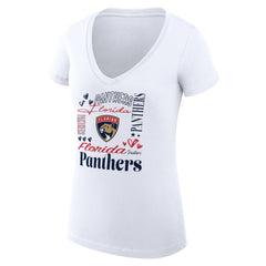 Florida Panthers - G-III 4Her by Carl Banks Women's Super-Slim Fit Lightweight Collage Team Graphic T-Shirt White