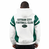 New York Jets Starter Gotham City Half-Zip Hoodie Jacket White - NFL