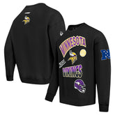 Minnesota Vikings Pro Standard Turn It Up Drop Shoulder Pullover Sweatshirt Black - NFL